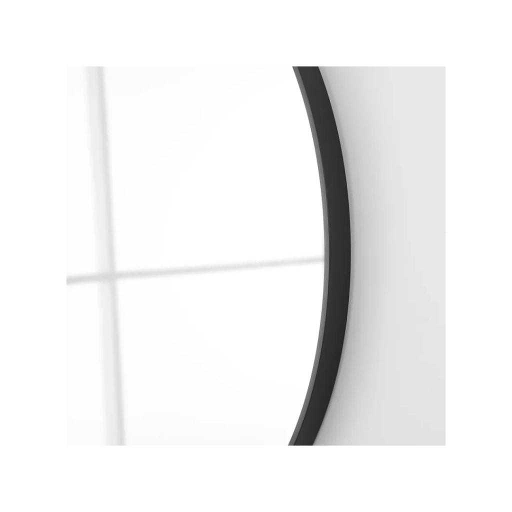 SPECCHIO METAL D.60CM NERO CON CORNICE