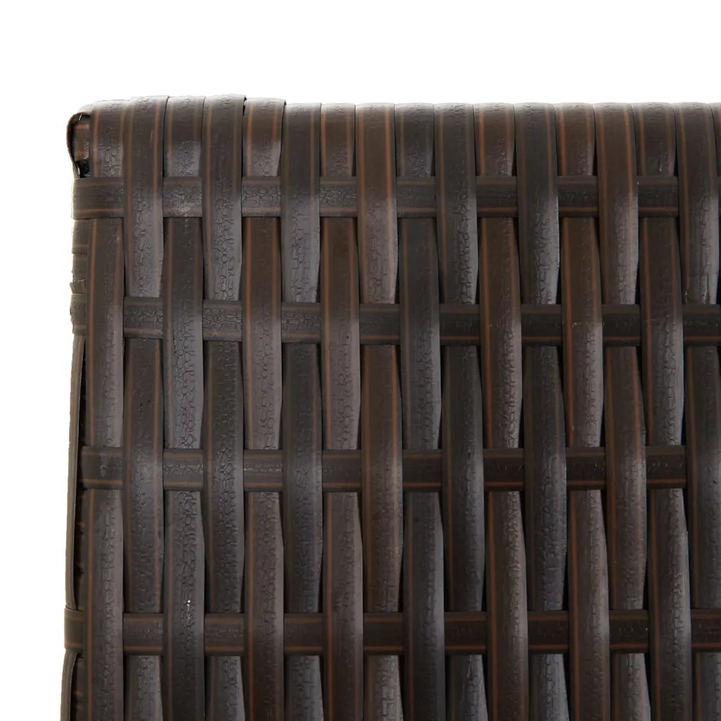 Divisorio per Ambienti | Divider per stanze | Paravento a 5 Pannelli Marrone in Polyrattan