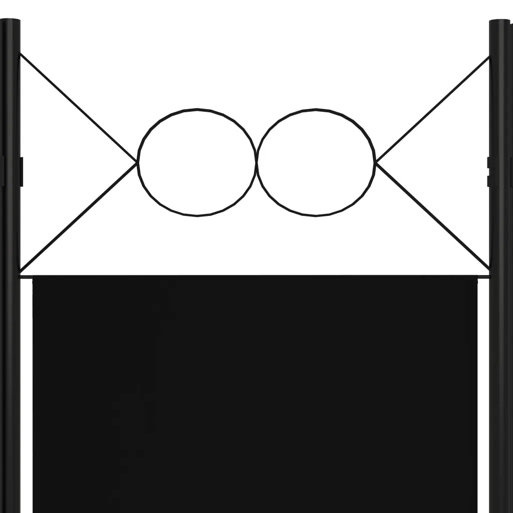 Divisorio Ambienti | Divider per stanze | Paravento a 4 Pannelli Nero 160x180 cm