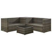 Set Divani da Giardino 4 pz con Cuscini in Polyrattan Grigio 313130