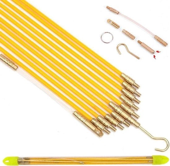 Fili di vetro - Manico di vetro - Visband - Kit di visband con connessione - Fermo e apri - Trattore a filo - Adatto per la pesca - Blu - Sostenibile - Flessibile - Lunghezza 10,83 ft.