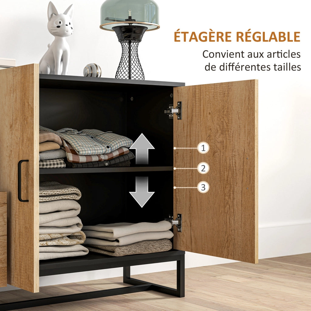 Buffet con 3 cassetti e ripiano regolabile ¨C zephmum ¨C acciaio, alluminio