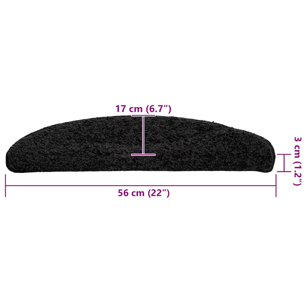 Tappetini per scale 20 pz 56x17x3 cm Nero Semicircolari 3365838
