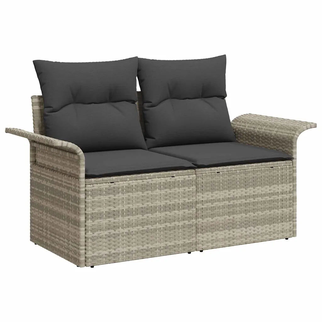 Set Divano da Giardino con cuscino 9 pcs Grigio chiaro