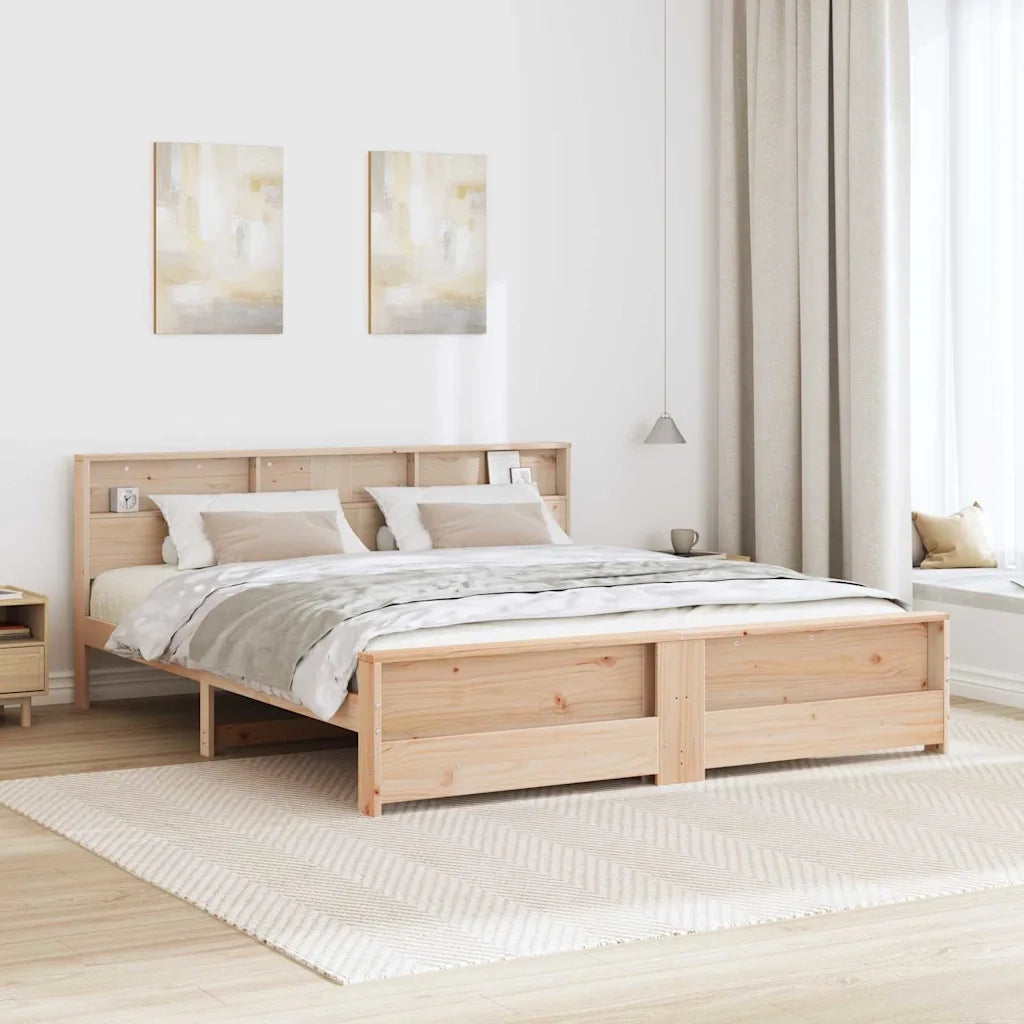 Struttura del letto-Giroletto Marrone 200 x 200 cm Legno multistrato