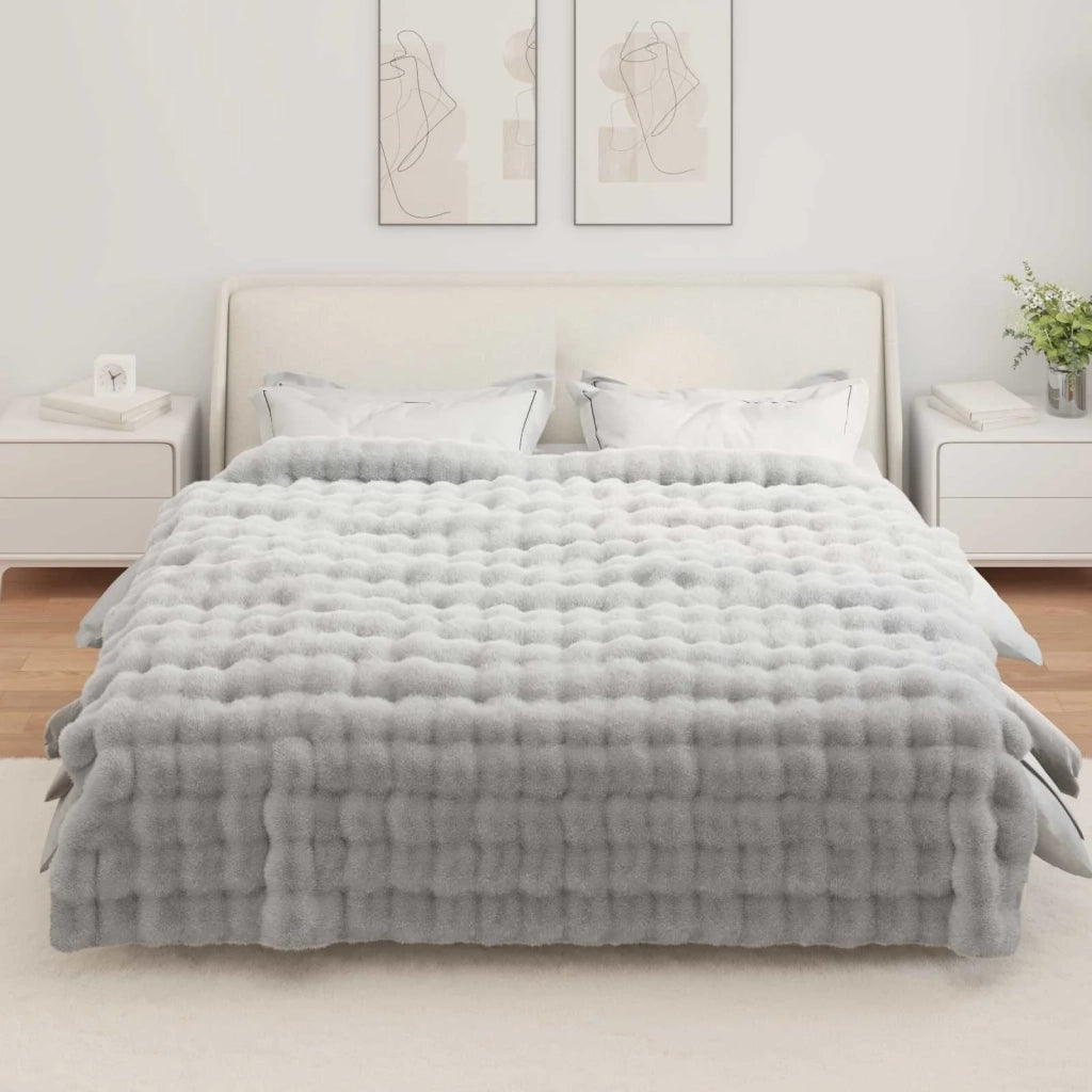 Coperta antiscivolo in sintetica di coniglio Olite 4 pcs Grigio 42021816