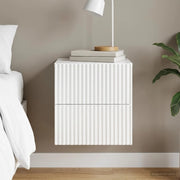 Mobiletto da notte a muro Bianco Lucido 33 x 34,5 x 40 cm 898473