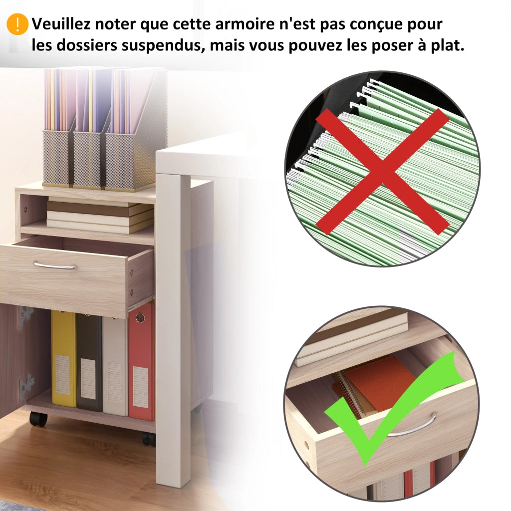 Scrivania con cassetto e scaffale ¨C Minimal ¨C Rovere 40x35x60 cm