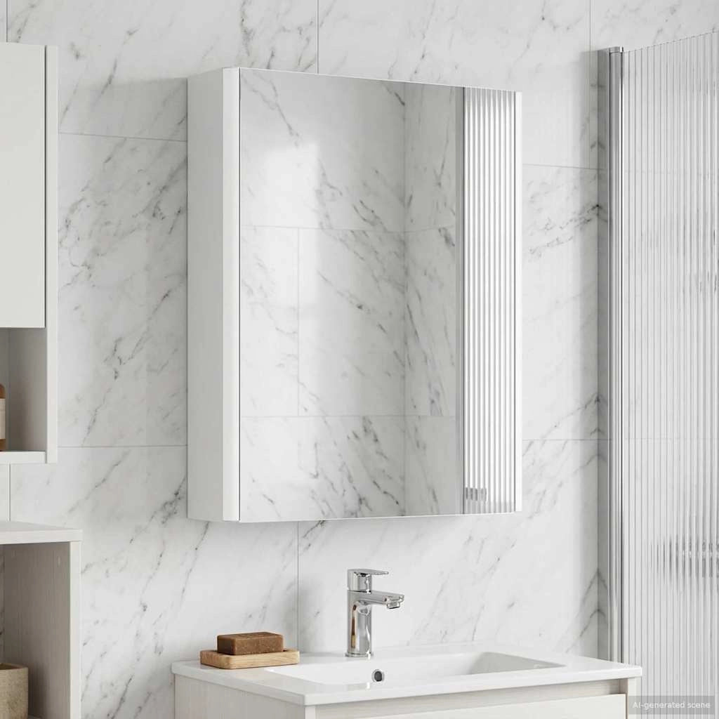 Mobiletto per specchio da bagno Bianco 43 x 11,5 x 60,5 cm 889223
