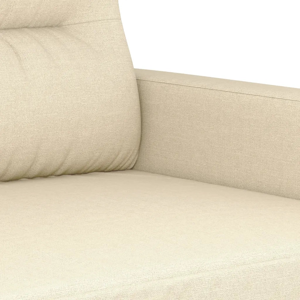 Set di Divani 3 pz con Cuscini Crema in Tessuto