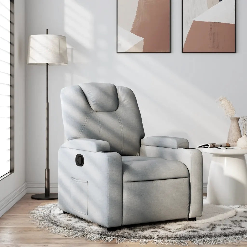 Poltrona Reclinabile in Tessuto Grigio Chiaro 372365