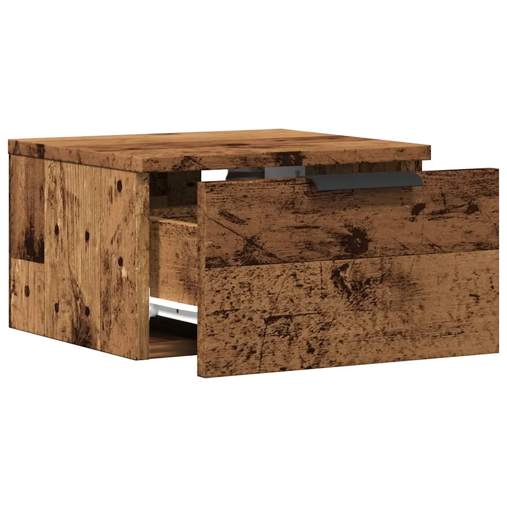 Comodino a Muro Legno Antico 34x30x20 cm 856979