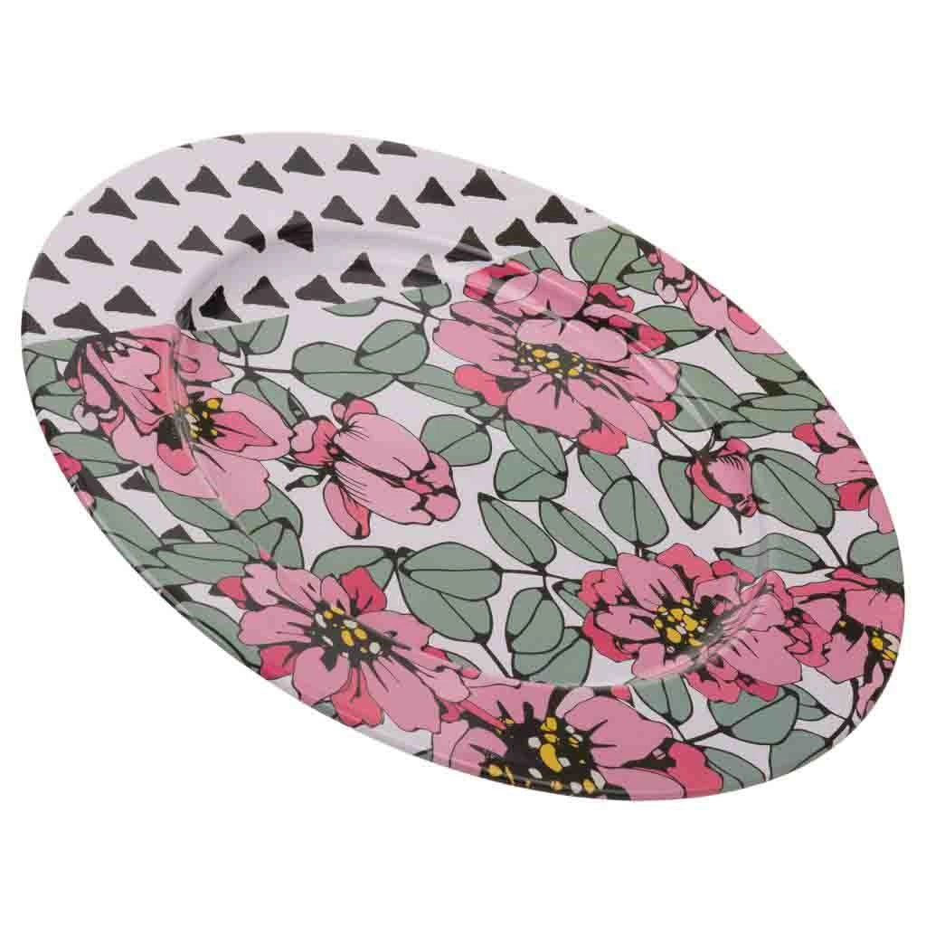 Piatto in metallo multicolore d33x1,5h
