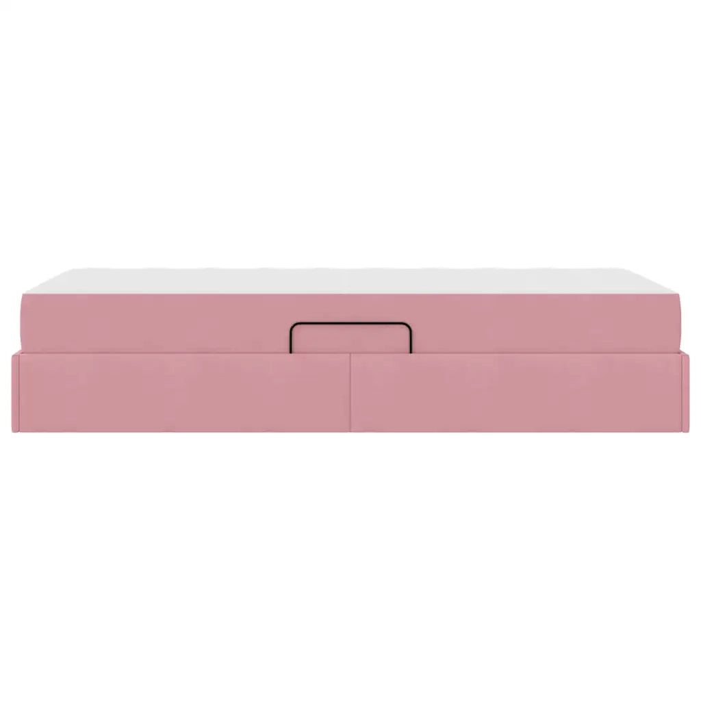 Letto con contenitore e materasso Rosa 90 x 200 cm Velluto 3399699