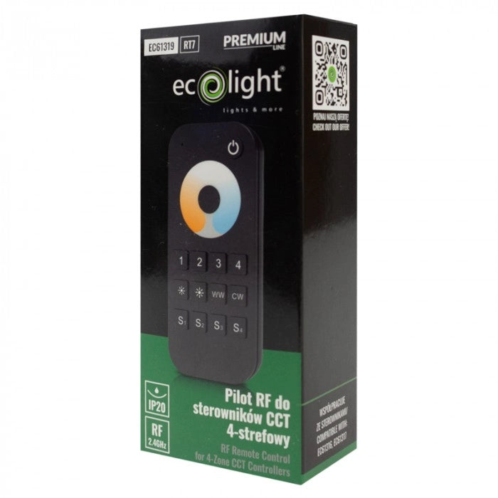 Telecomando RF RT7 CCT LED 4 zone touch nero Ecolight