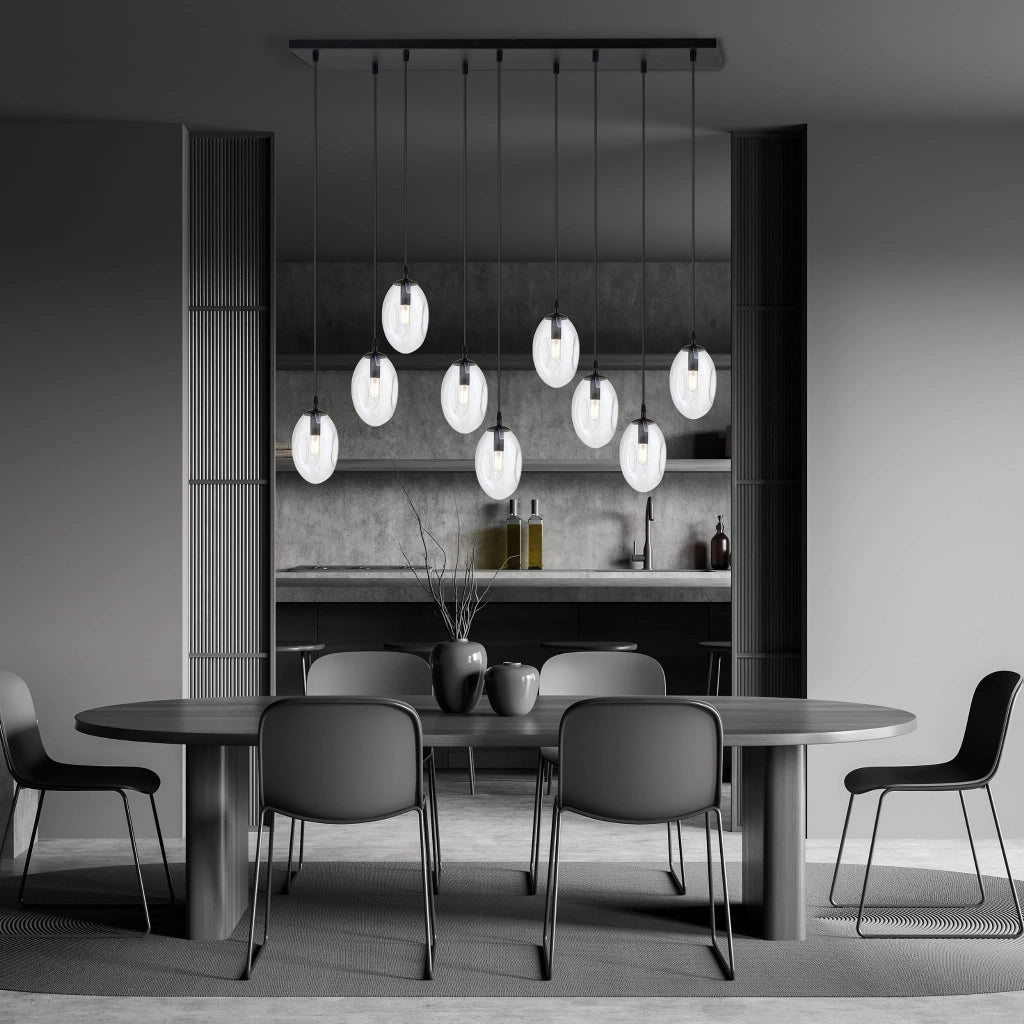 Lampadario Emibig Astral 9 9xE14 vetro trasparente