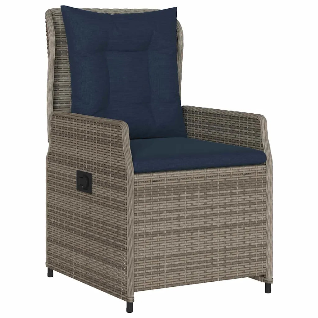 Set da Pranzo per Giardino 5 pcs Grigio Poly Rattan