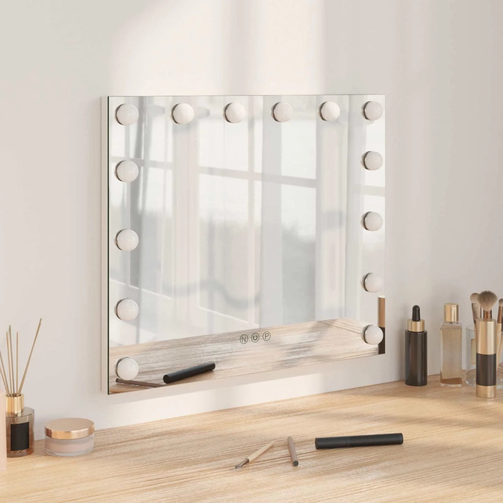 Specchio LED da Vanit¨¤ Bianco 50 x 10 x 44 cm Vetro e acciaio