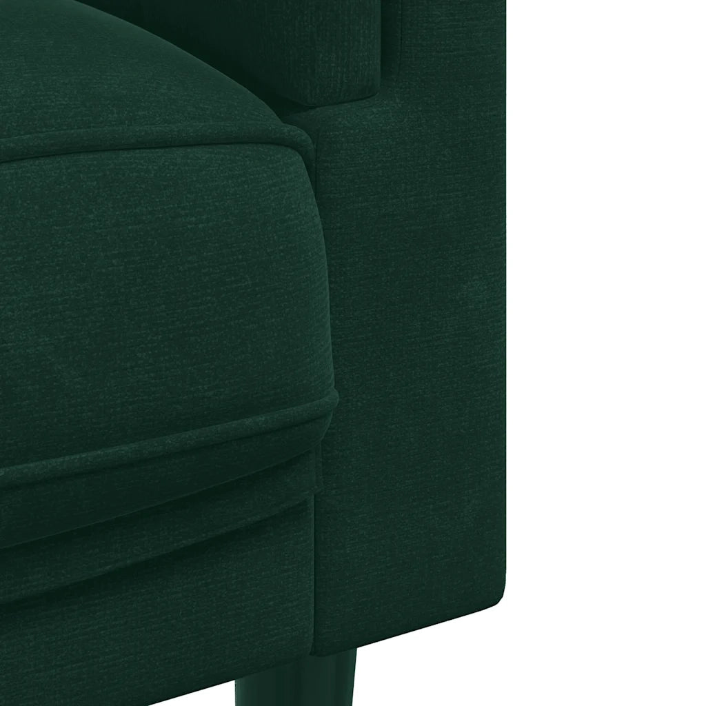Divano a 3 Posti con Cuscini-Sofa 3 Posti con Cuscini Verde Scuro in Velluto