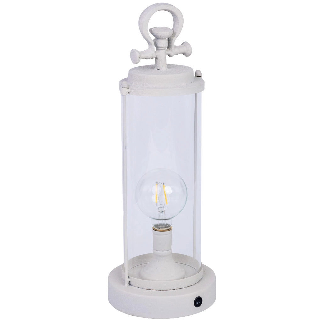 Lampada da tavolo metallo bianco 16x16x46h cm