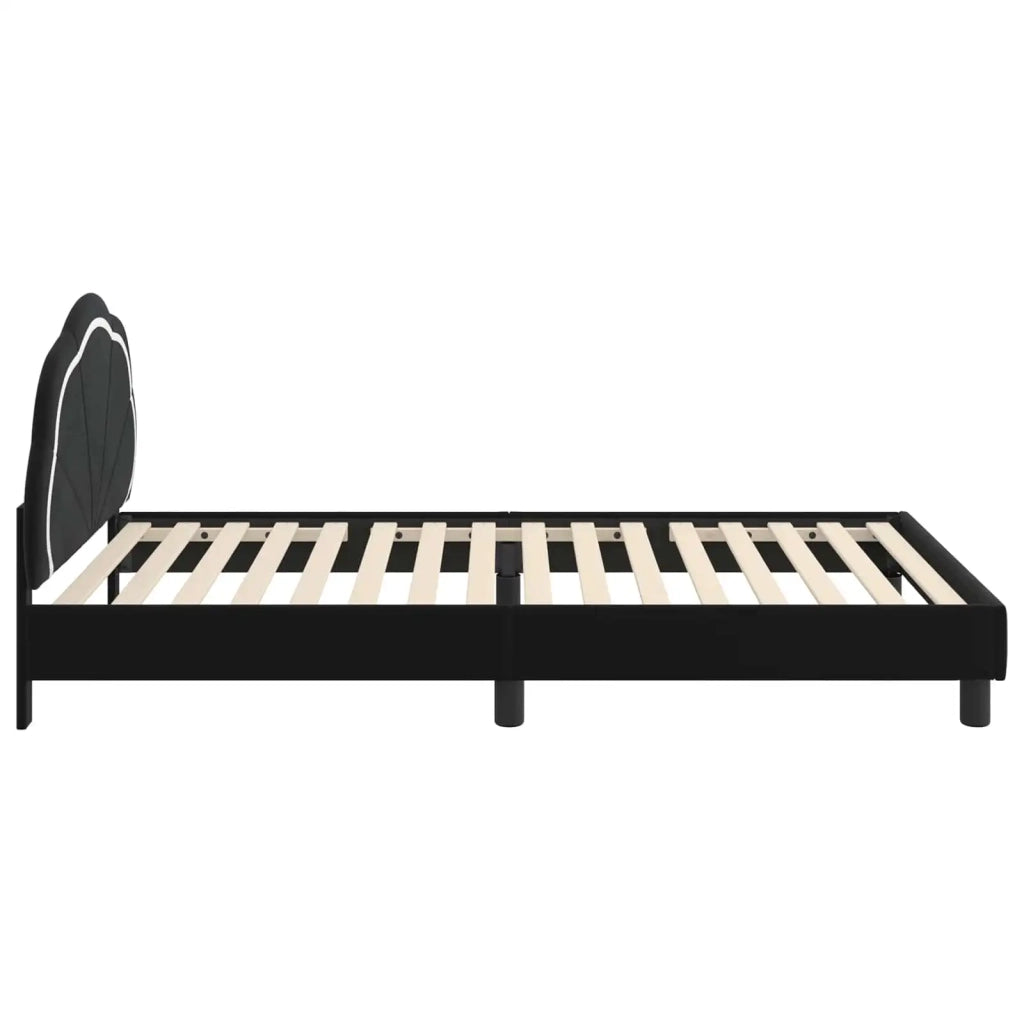 Struttura letto bambini con testata-Giroletto per bambini Nero 90 x 190 cm Velluto 381383