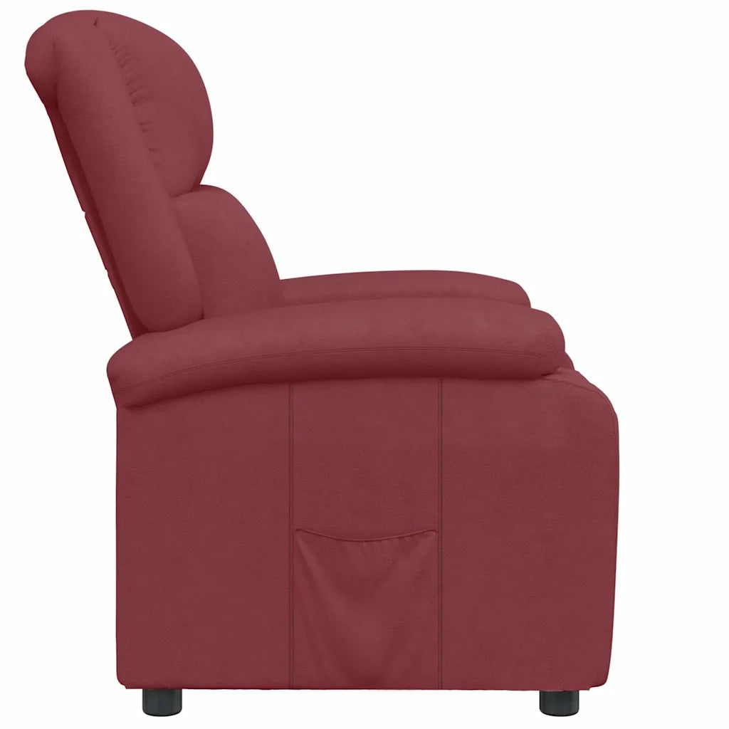 Poltrona Reclinabile Rosso Vino in Similpelle 340173