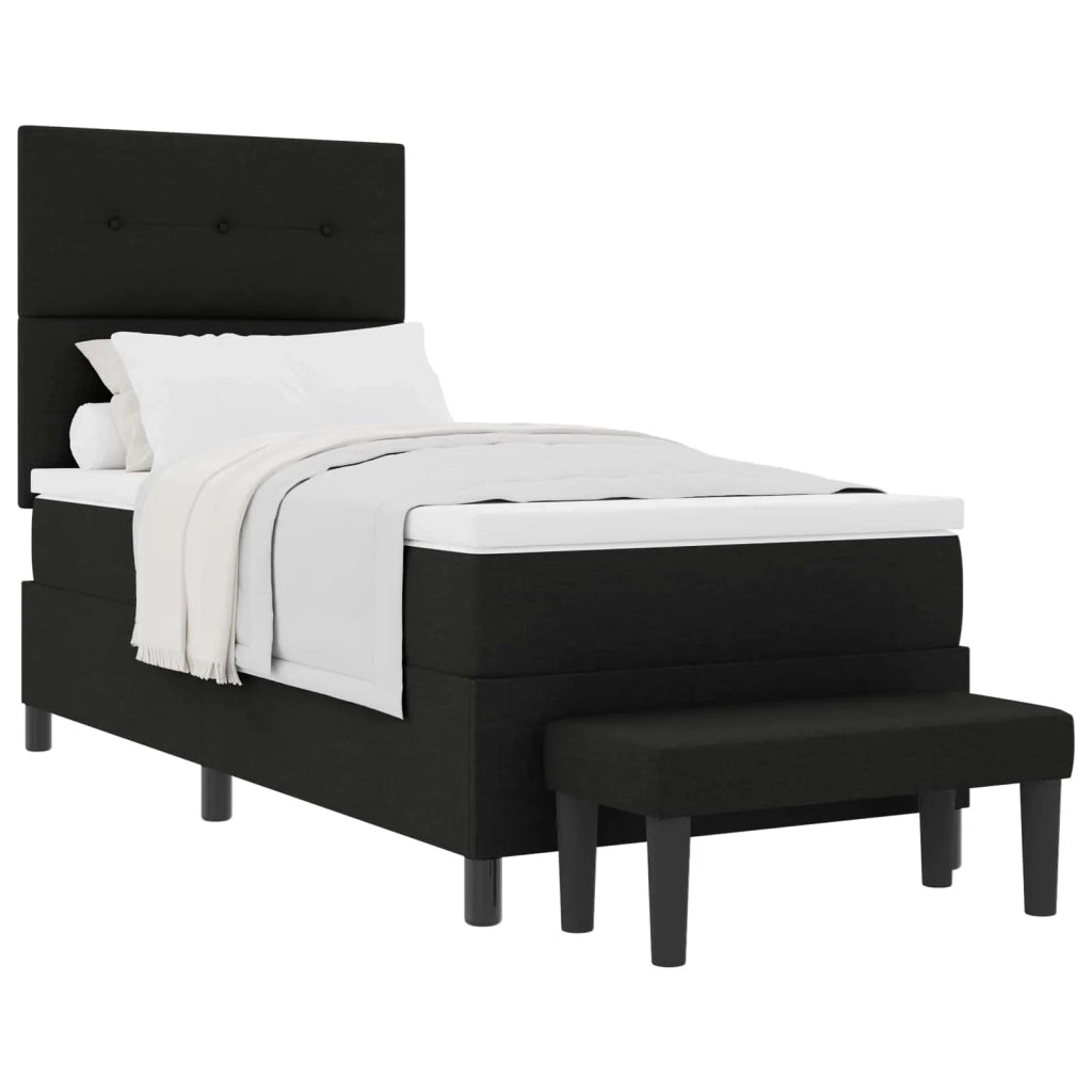 Letto a molle con materasso Nero 90 x 200 cm Tessuto