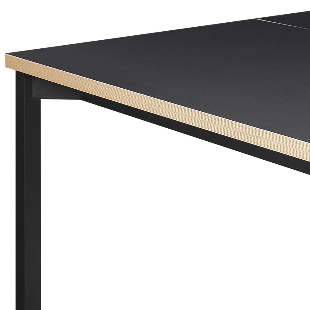Tavolo da pranzo allungabile MDF Nero 140/190 x 90 cm moderno industriale
