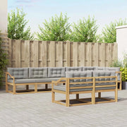 Set di divani da esterno 6 pz Bianco e Grigio Chiaro Poliestere 3386635