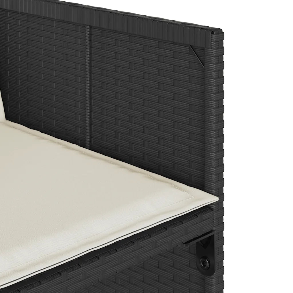 Set da Pranzo da Giardino 13pz con Cuscini Nero in Polyrattan 3211218