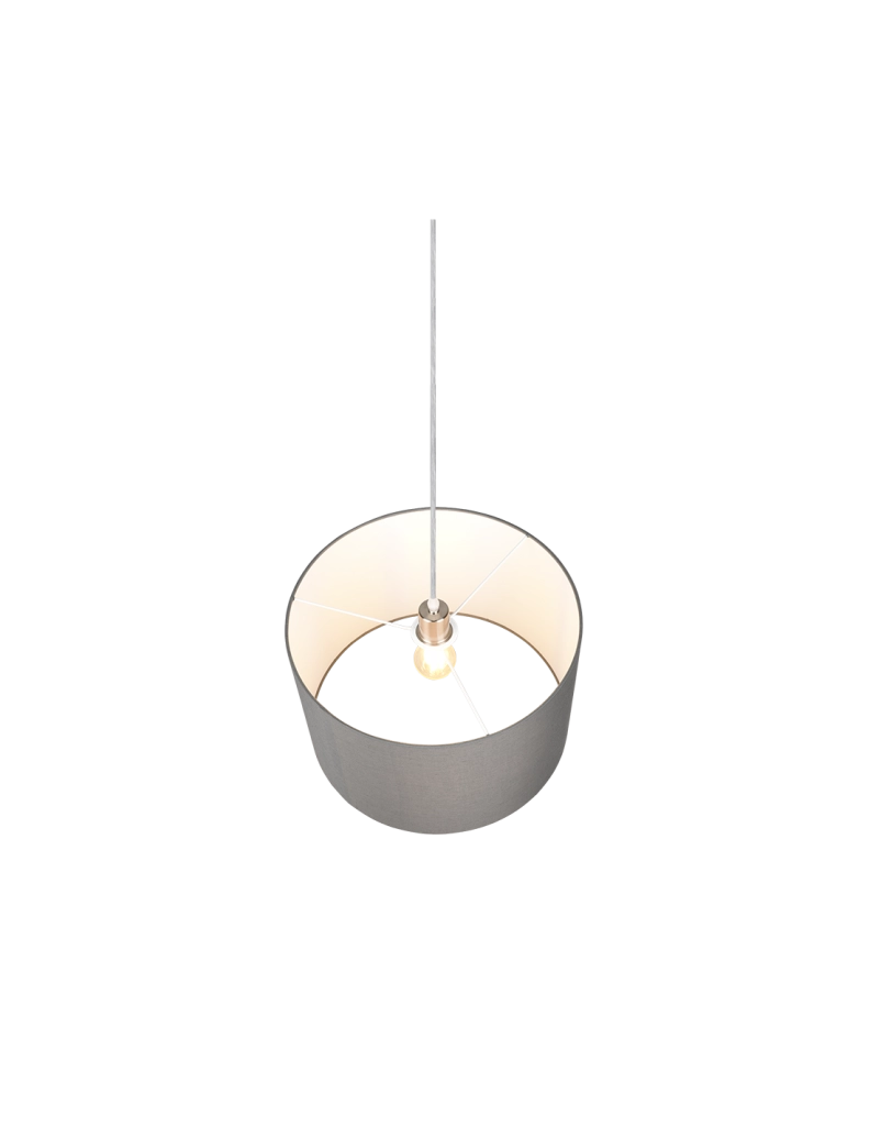 Sospensione Singola Hotel Paralume Grigio Ø40 cm Trio Lighting
