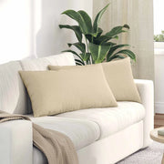 Cuscini da Divano 2 pz-Set di 2 Cuscini per Sofa Crema 80 x 40 cm Tessuto 291226