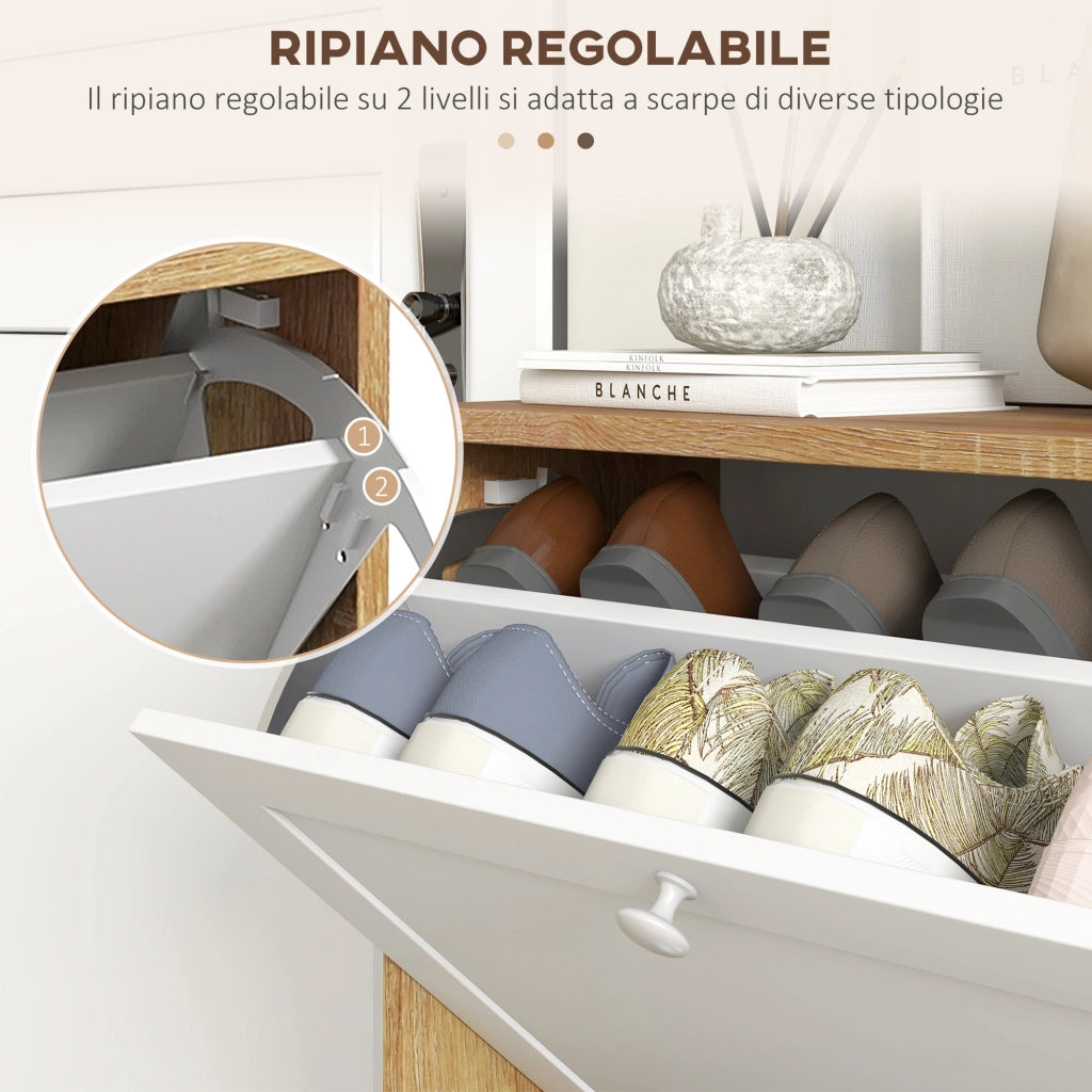 Scarpiera con 3 Ripiani Regolabili ¨C Minimal ¨C 60x24.5x75.5 cm