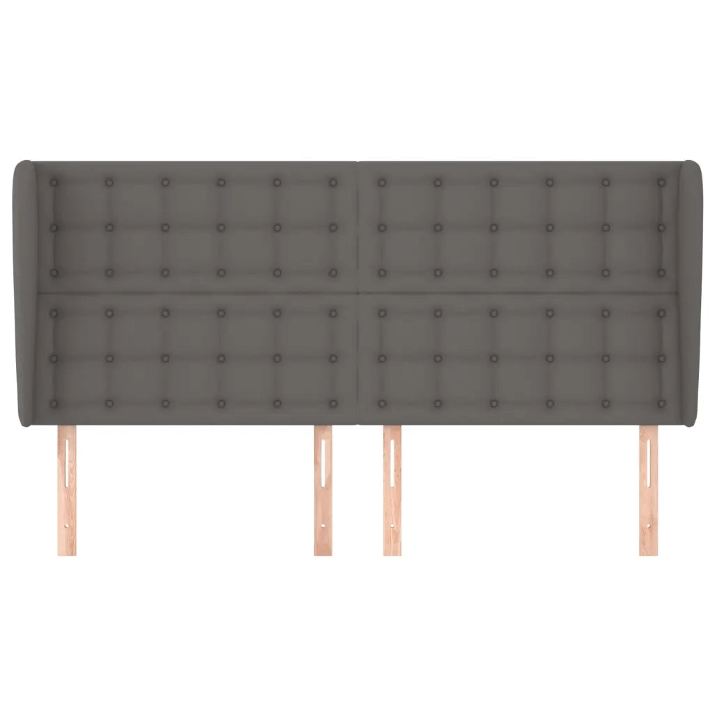 Testiera ad Orecchio Grigio 183x23x118/128cm in Similpelle