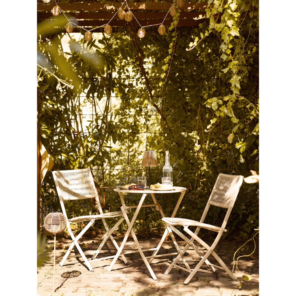 Lampada solare Salford in polyrattan marrone e metallo nero — ø13,5×30,5 cm