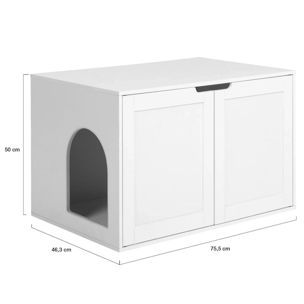 IDMarket - Toilette per gatti a doppia anta bianca
