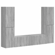Set mobile TV 6 pz | Armadietto TV | Mobile Porta TV Grigio Sonoma Legno multistrato