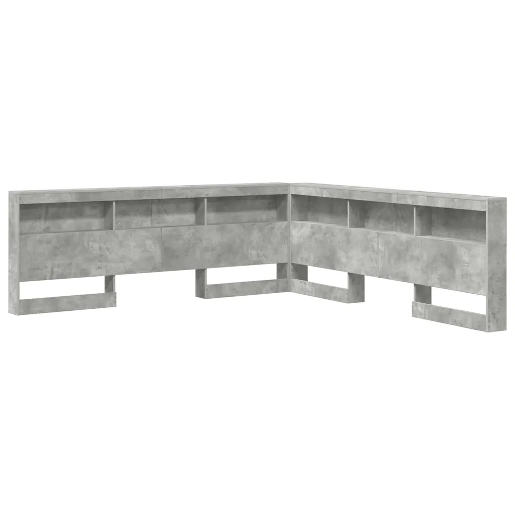 Testata contenitore Grigio cemento 200 cm Legno multistrato 3335472