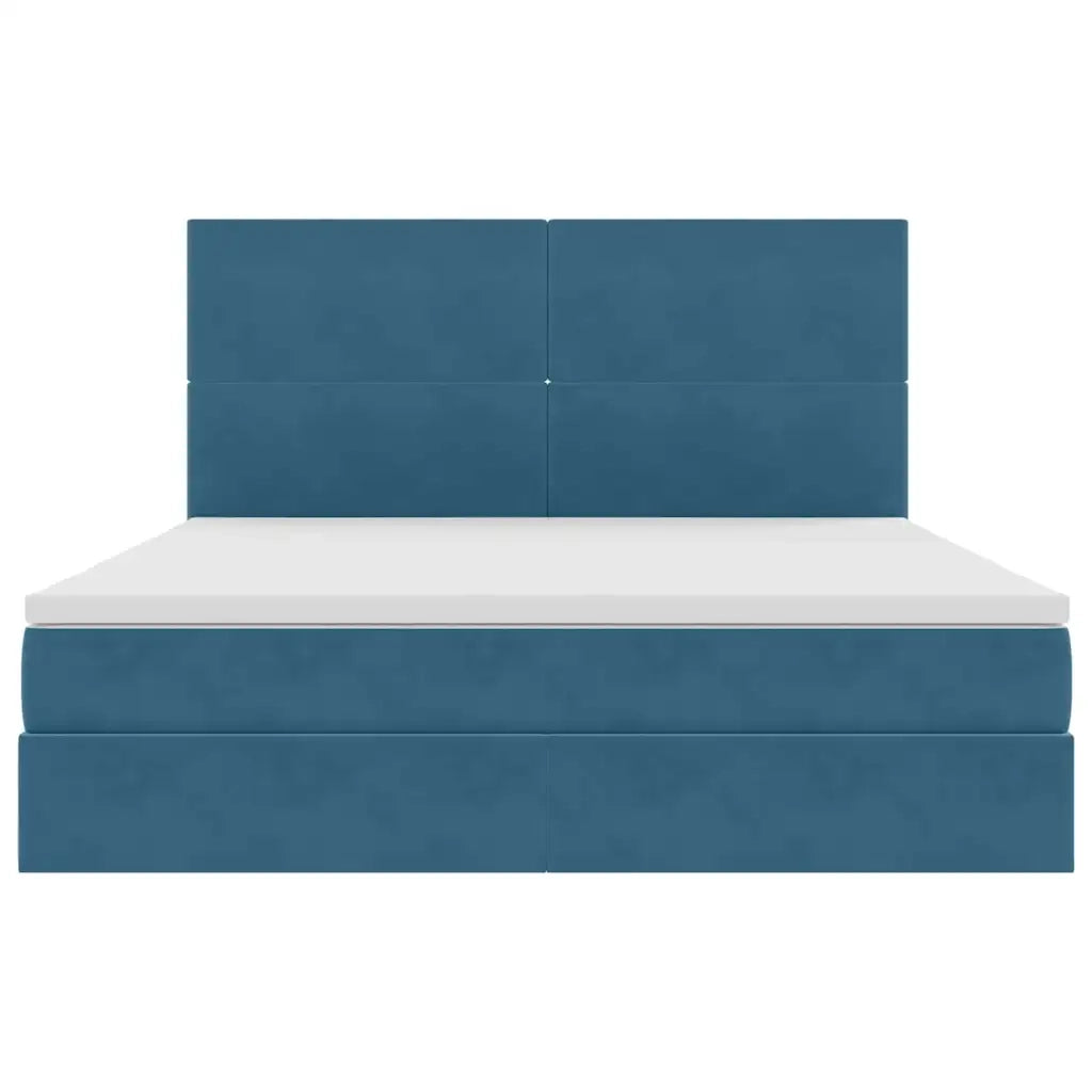 Letto con contenitore e materasso Blu Scuro 160 x 200 cm