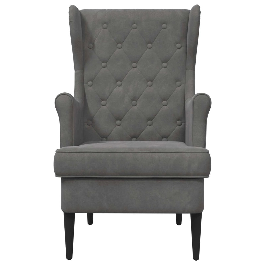 Poltrona Grigio Scuro Velluto 42029927