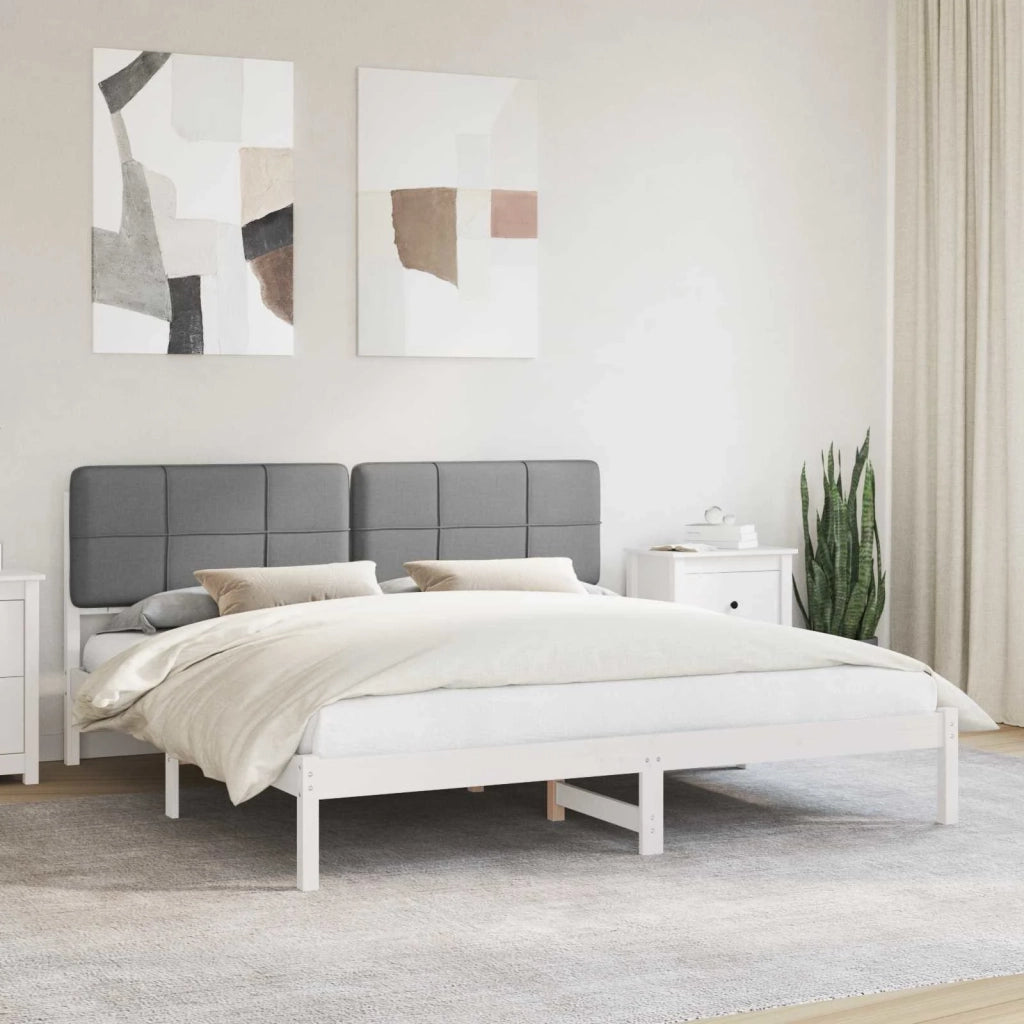 Letto con Testiera Rivestita-Struttura Letto con Testiera Nero 120 x 200 cm Pino massello 447643