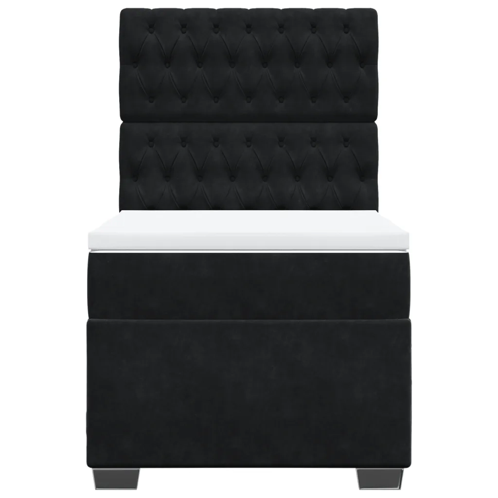 Giroletto a Molle con Materasso Nero 100x200 cm in Velluto 3290842
