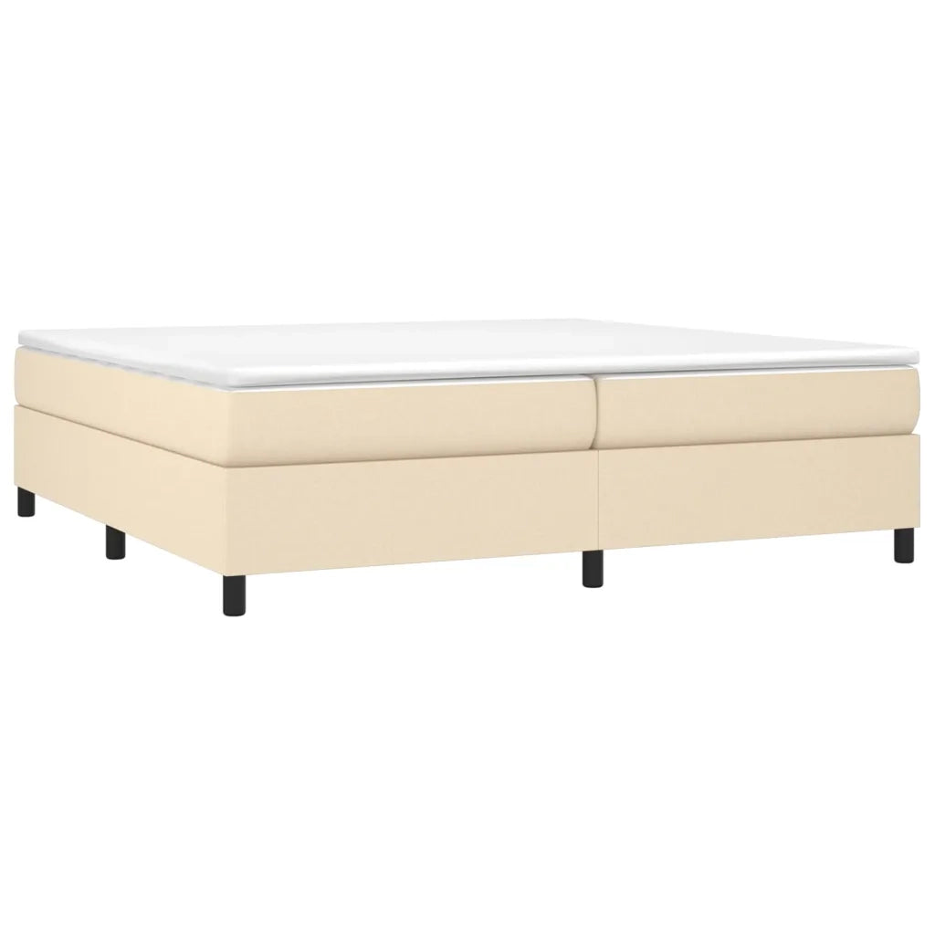 Struttura Letto a Rete a Molle Crema 200x200 cm in Tessuto
