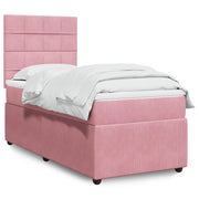 Giroletto a Molle con Materasso Rosa 100x200 cm in Velluto 3292267