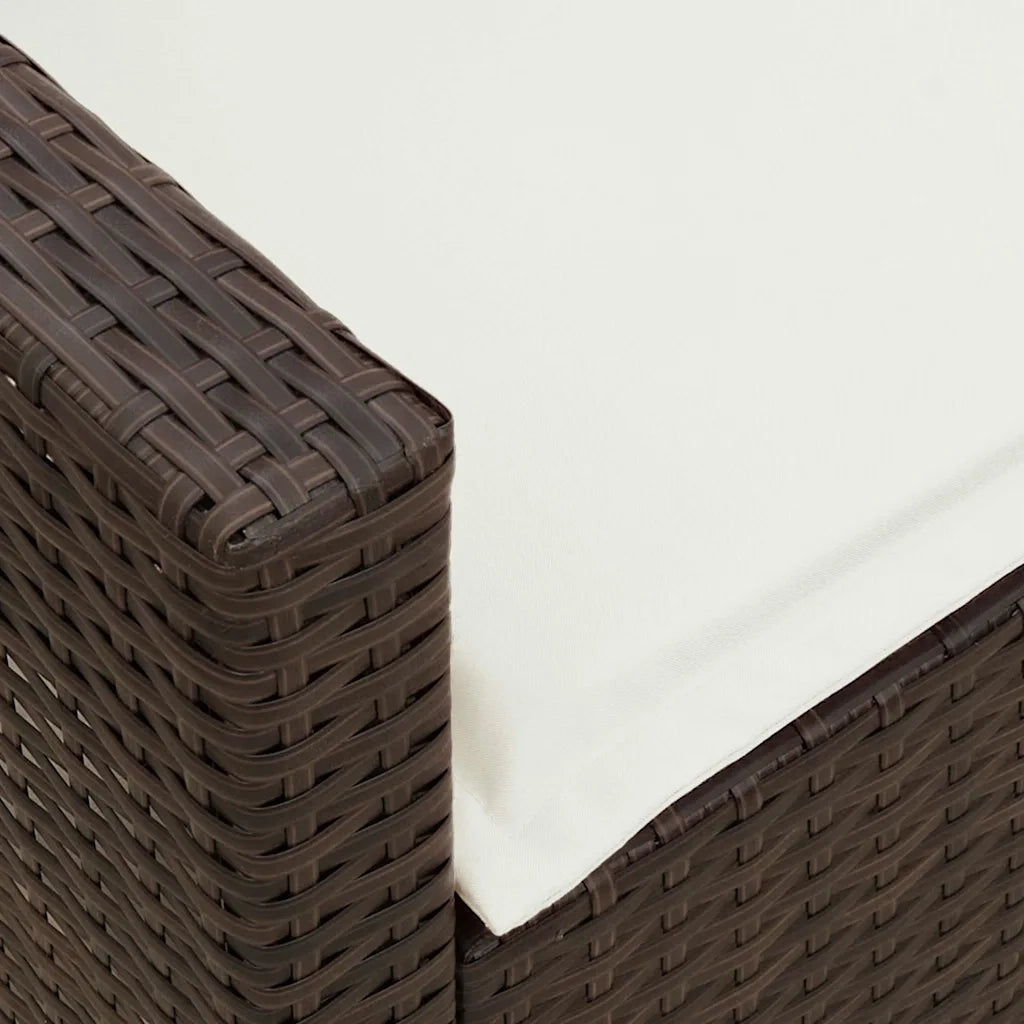 Divano da Giardino con Cuscini in Polyrattan Marrone 3365330