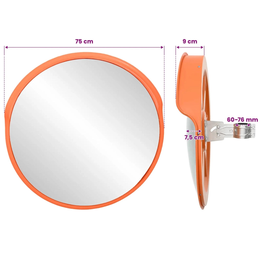 Specchio convesso da traffico per esterni Arancione Ø75 cm 42045534