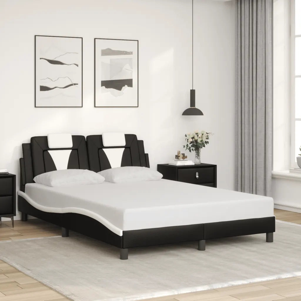 Giroletto con Luci LED Nero e Bianco 120x200 cm in Similpelle
