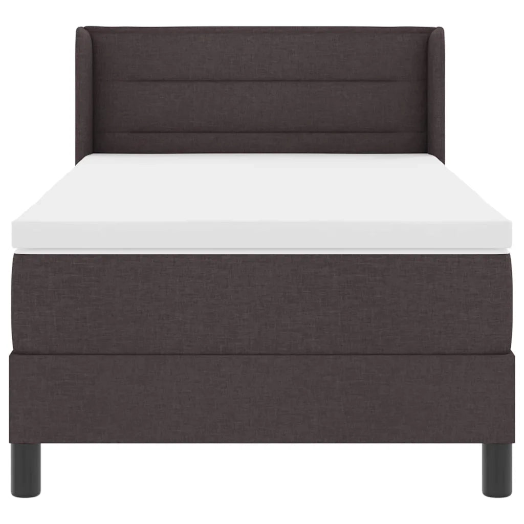 Letto a molle con testiera Marrone Scuro 200 x 80 cm Tessuto 3341009
