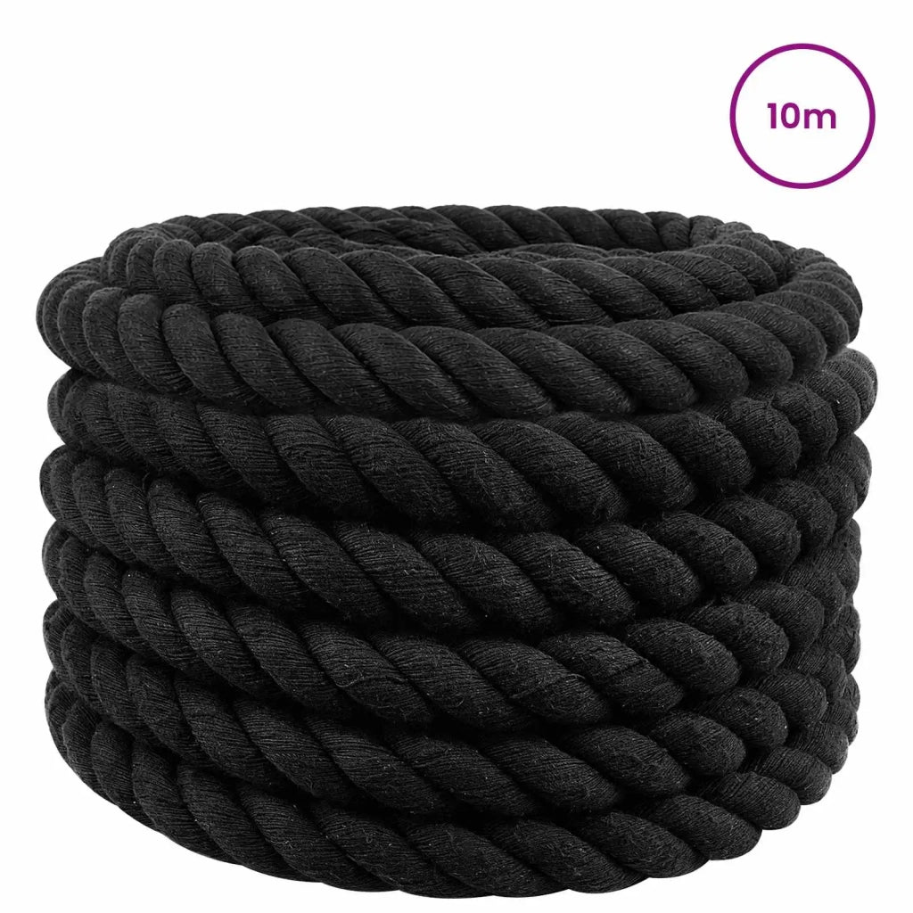 Corda | Fune Nero 3,6 x 3,6 x 1000 cm Cotone