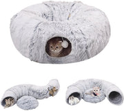 Tunnel per Gatti in Plush - 85 x 26cm - Grigio
